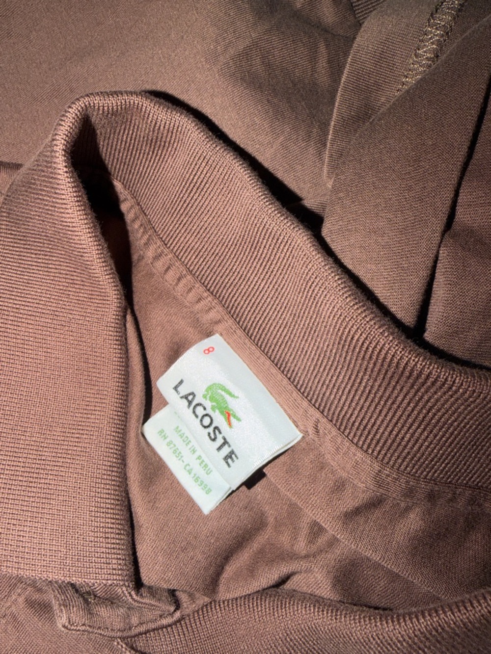 Lacoste Men's Chocolate Brown Pique Polo - Picture 5 of 6